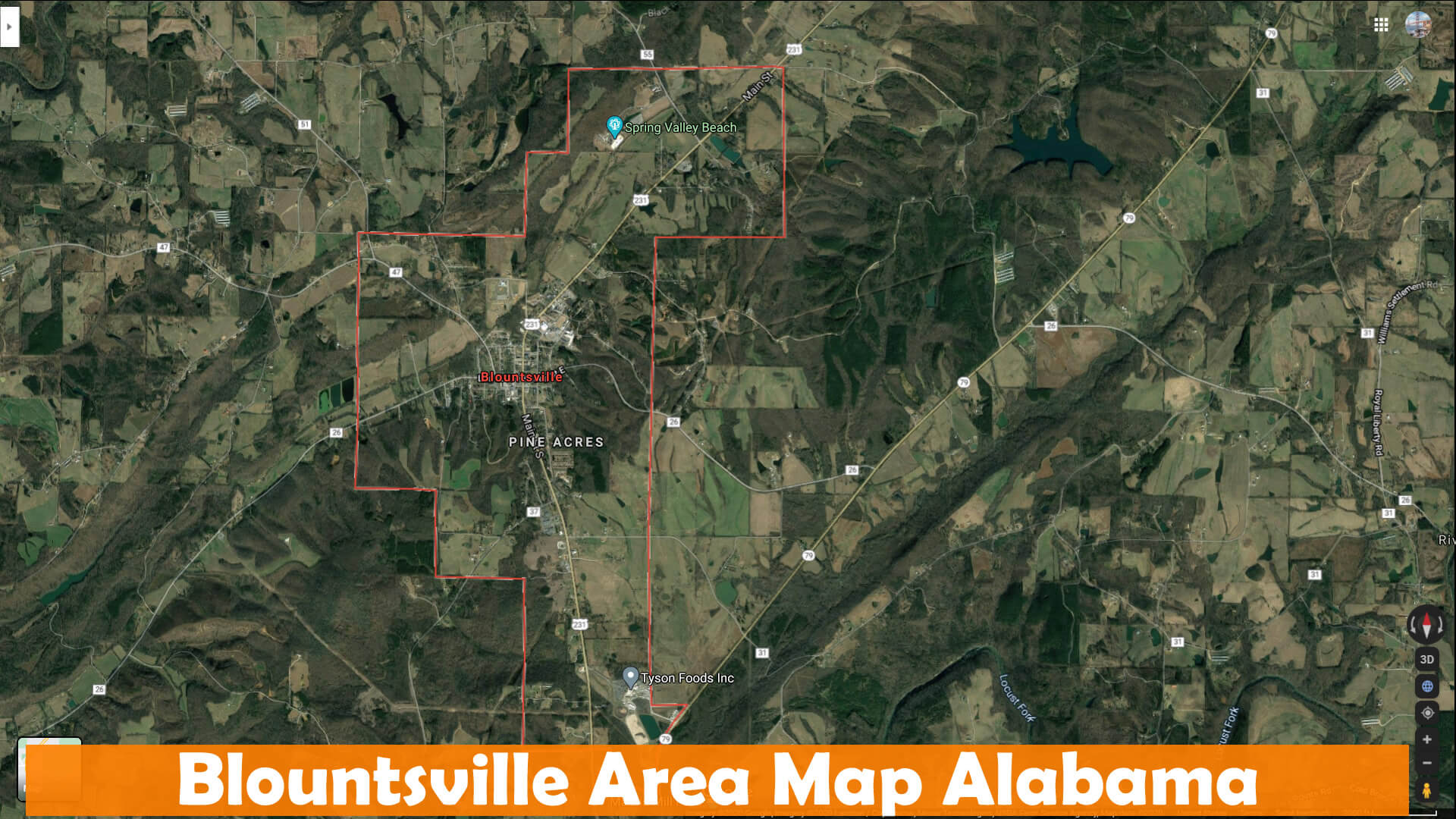 Blountsville Area Map Alabama